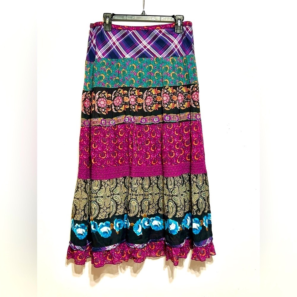 Dressbarn Tiered Maxi Skirt Casual BoHo
